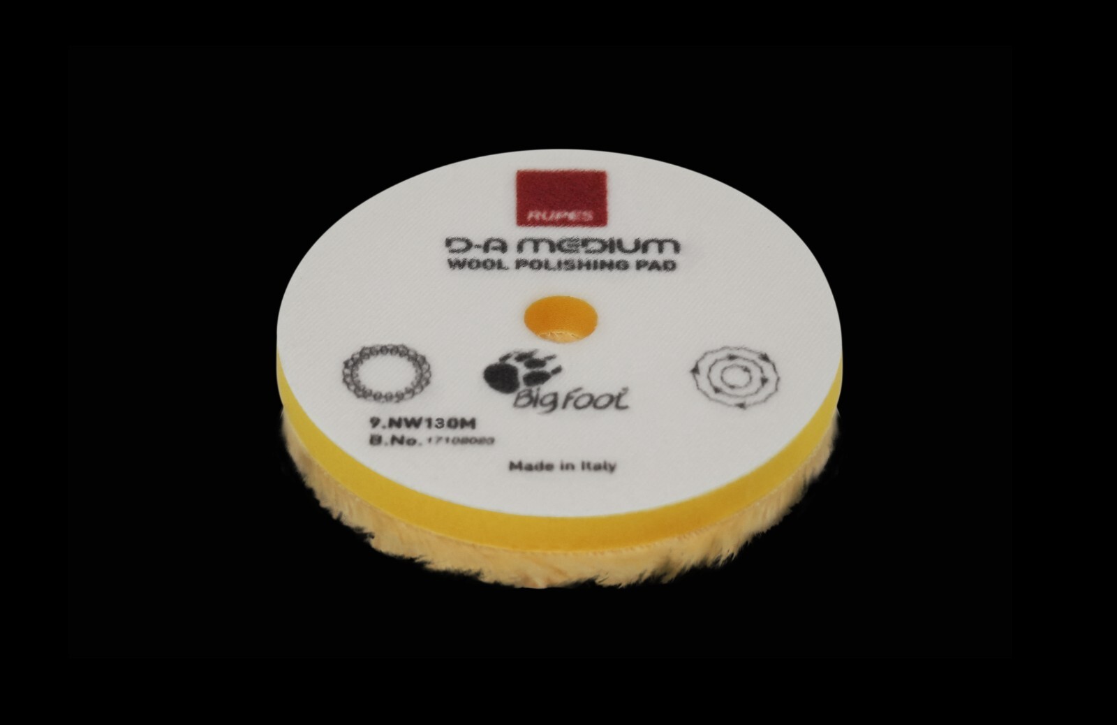 5" Rupes DA Medium Wool Pad | Yellow | 130mm For 5" Backing Plate