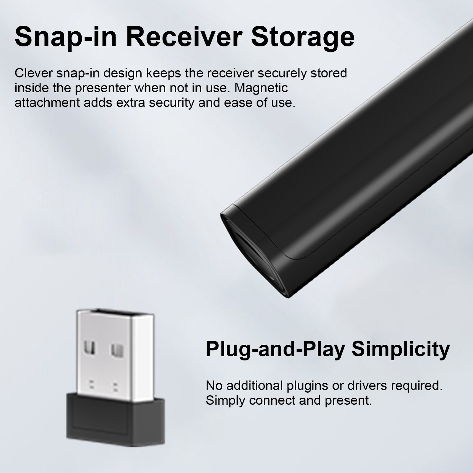 Plug-and-Play Page Turner 2.4GHz Wireless Presenter Remote Presentation Clicker