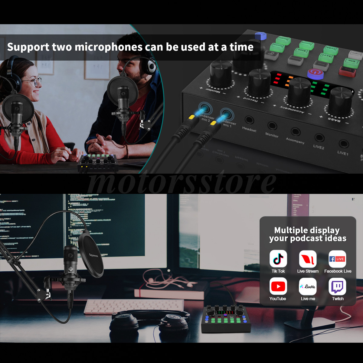 Professional Condenser Microphone Kit Complete Set For Podcast Studio Recording