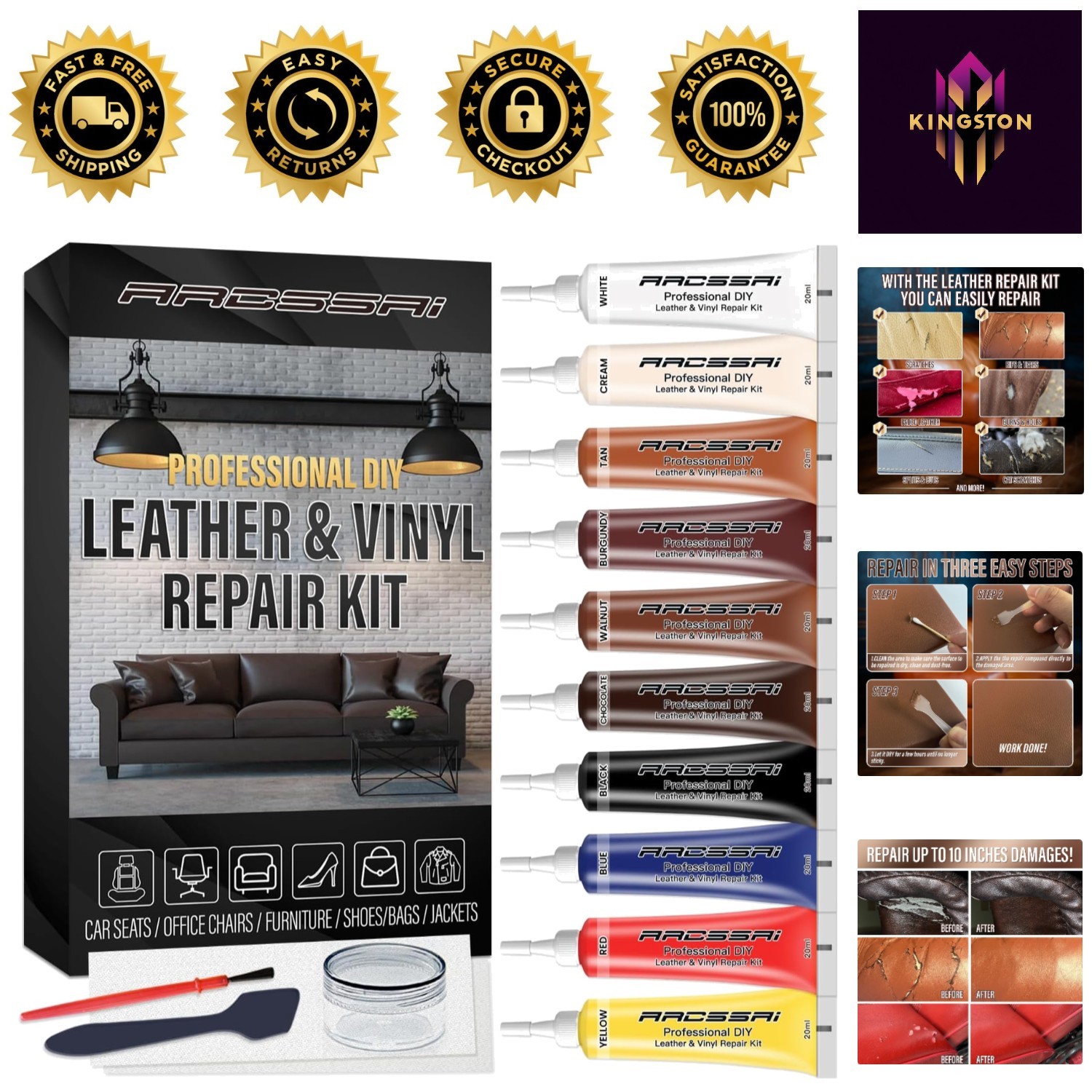 DIY Leather & Vinyl Repair Kit – Professional Quality with Simple Instructions