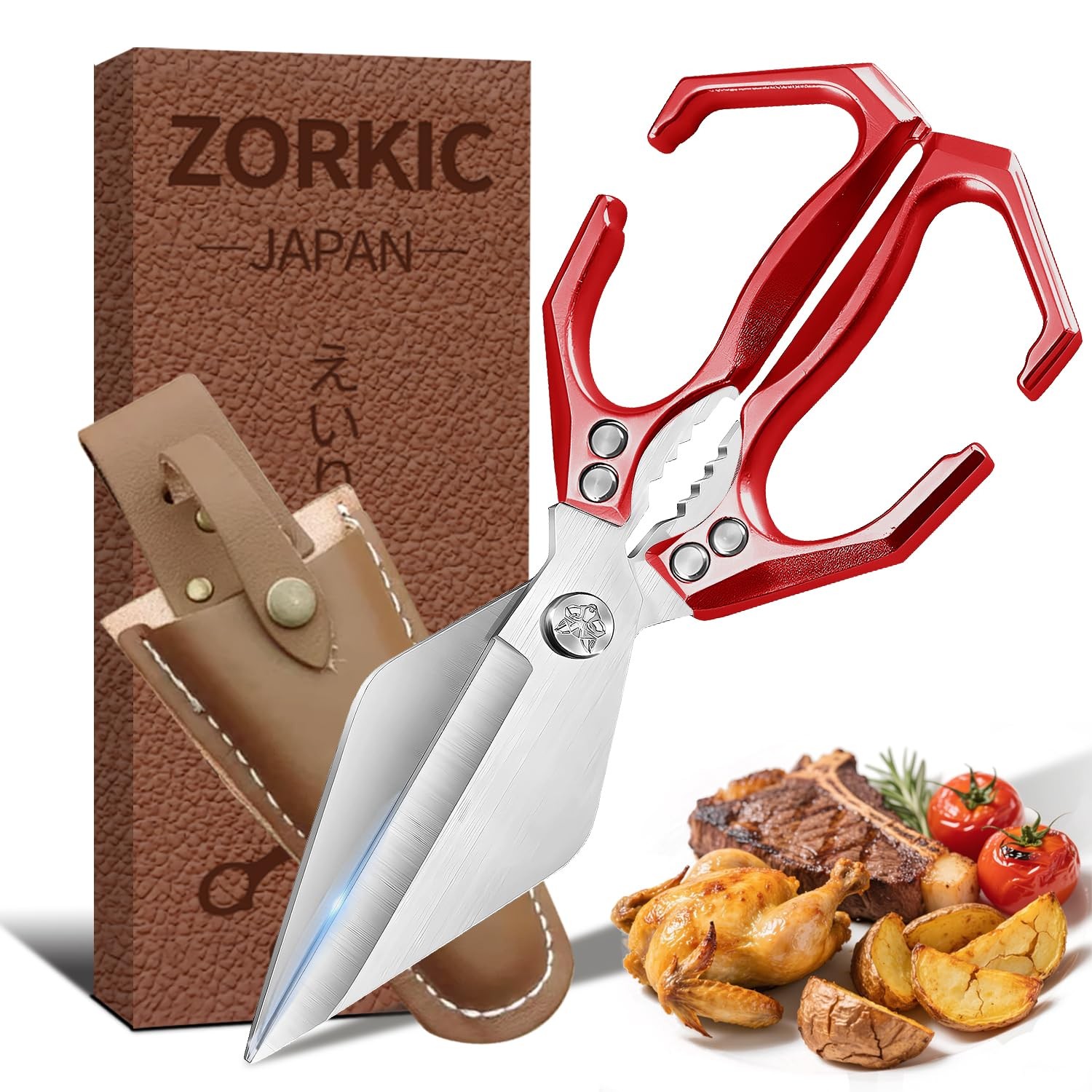 Kitchen Scissors Heavy Duty Poultry Shears Dishwasher Safe with Ergonomic Han...