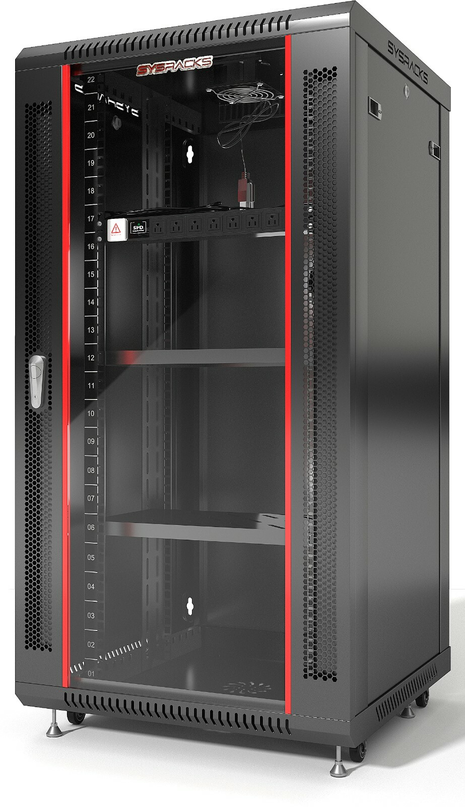 22U Wall Mount Server Rack Locking Network Cabinet Box Data Enclosure 24” Depth