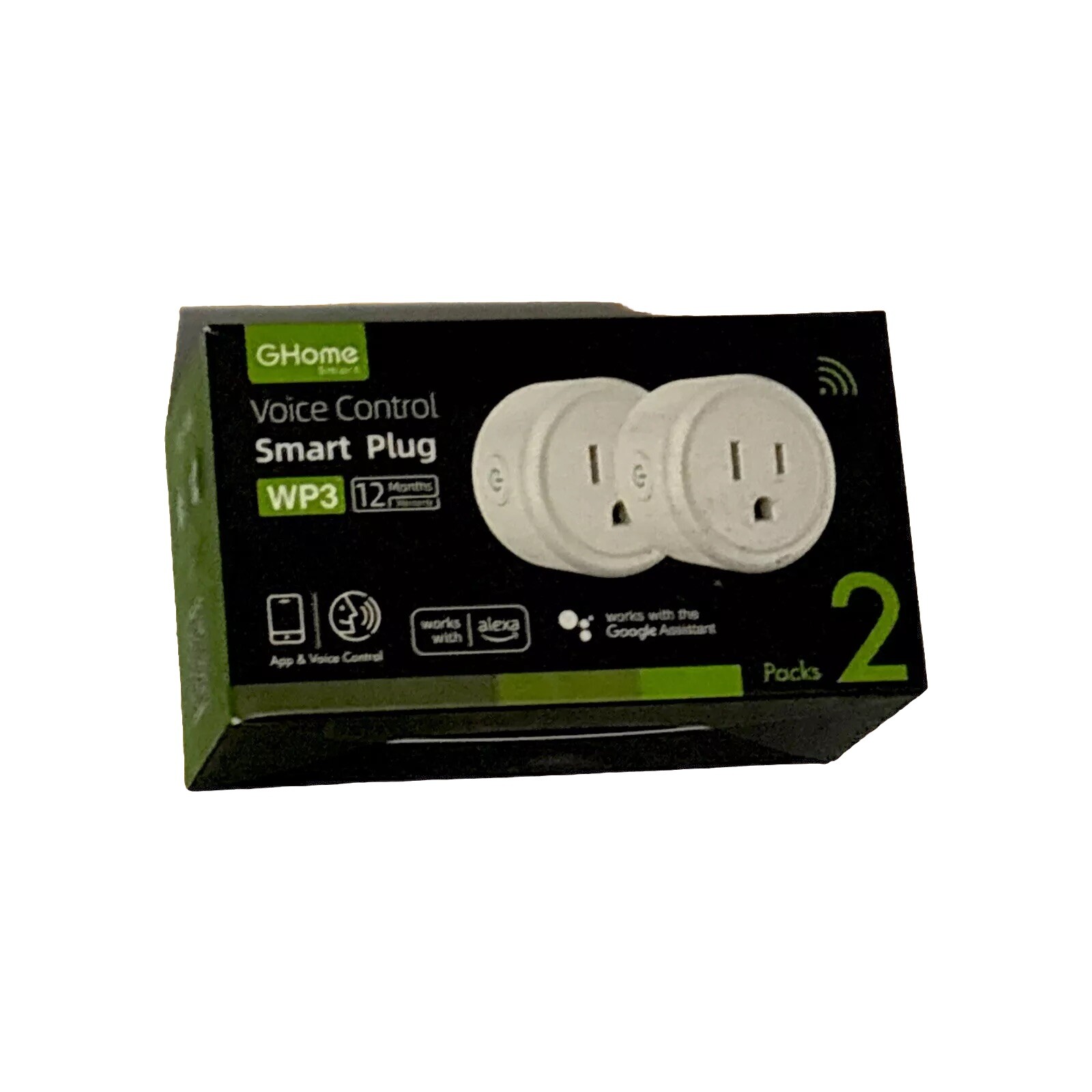 Ghome Smart Plug Voice Control 2 Pack Works With Alexa & Google Assistant; t21