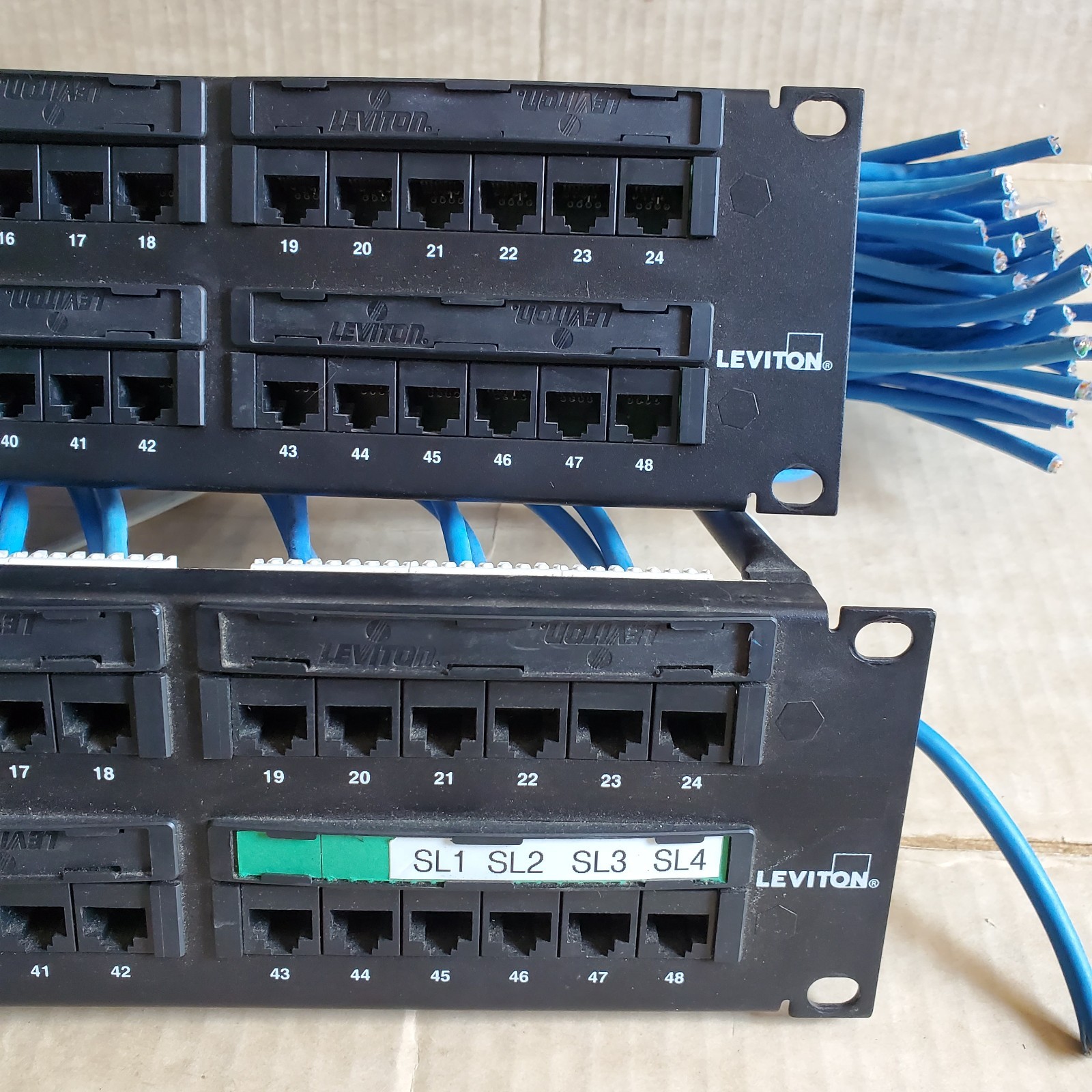 48-Port eXtreme Cat 6+ Flat 110-Style 2RU Patch Panel with Cable Management Bar