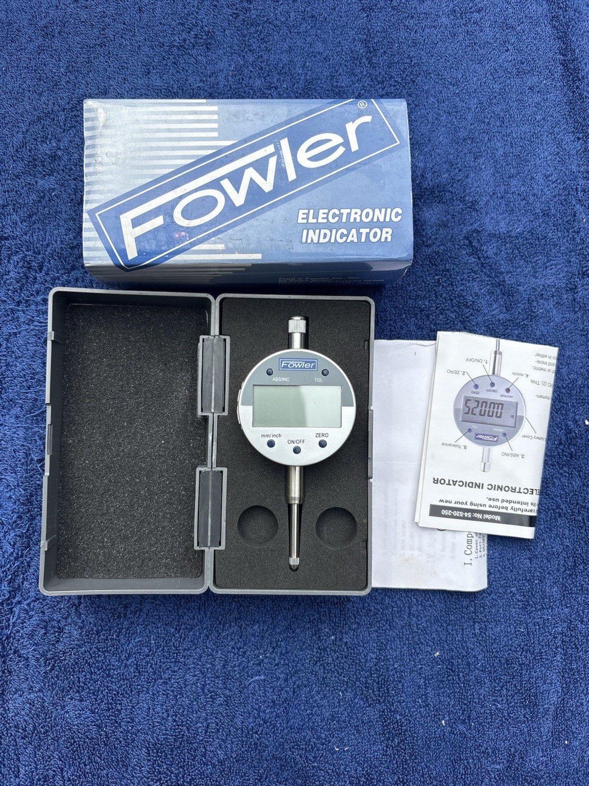 Fowler 54-520-250-0, Ind-X Blue Digital Indicator with 1.0"/25mm Measuring Ra...