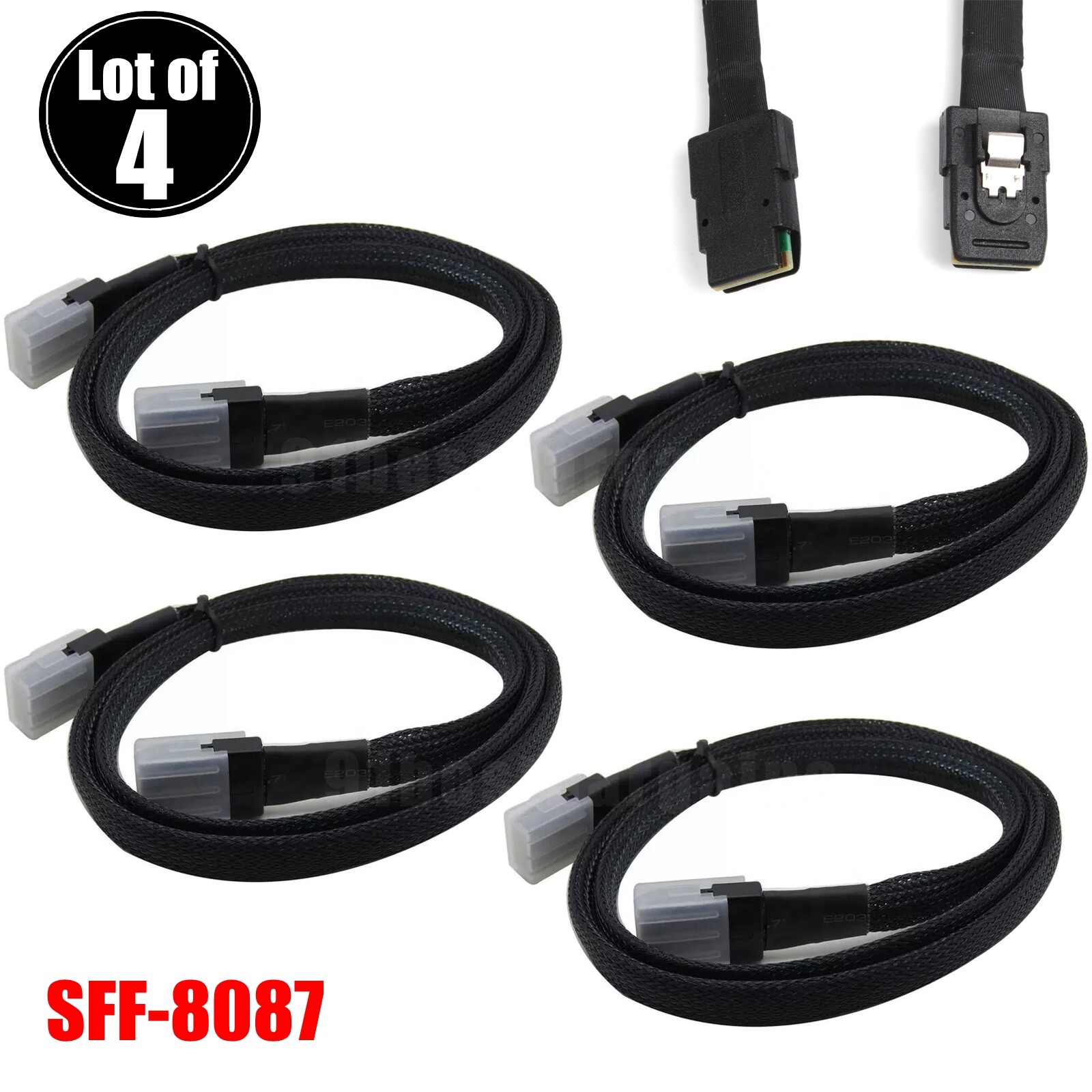 4-PACK Internal Mini SAS Cable 36Pin SFF-8087 to SFF-8087 100 Ohms 1 Meter 3.3ft