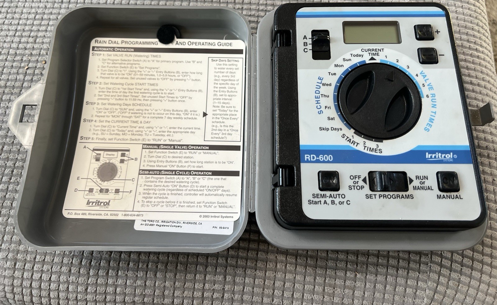 Irritrol / Hardie Rain Dial RD-600 Module Untested Turns On