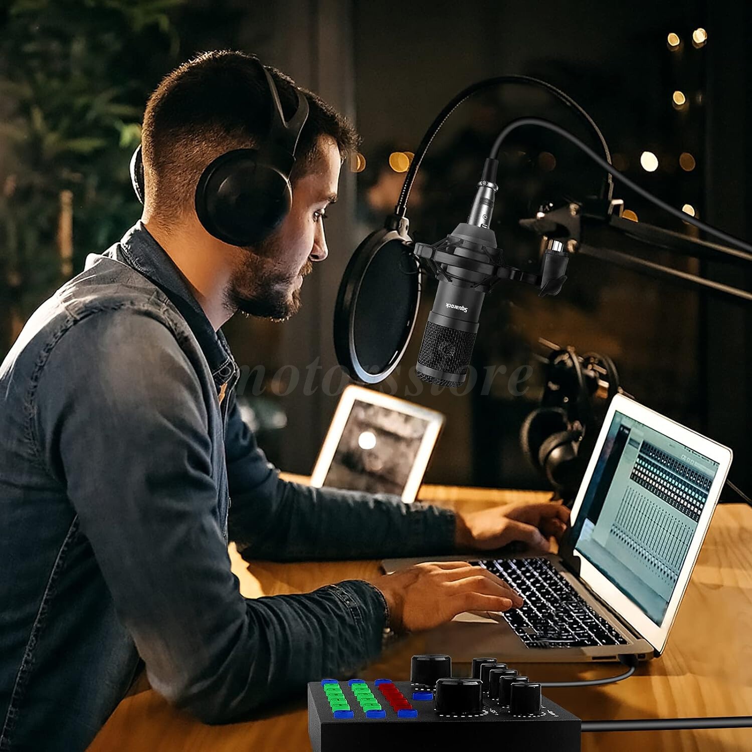 Professional Condenser Microphone Kit Complete Set For Podcast Studio Recording