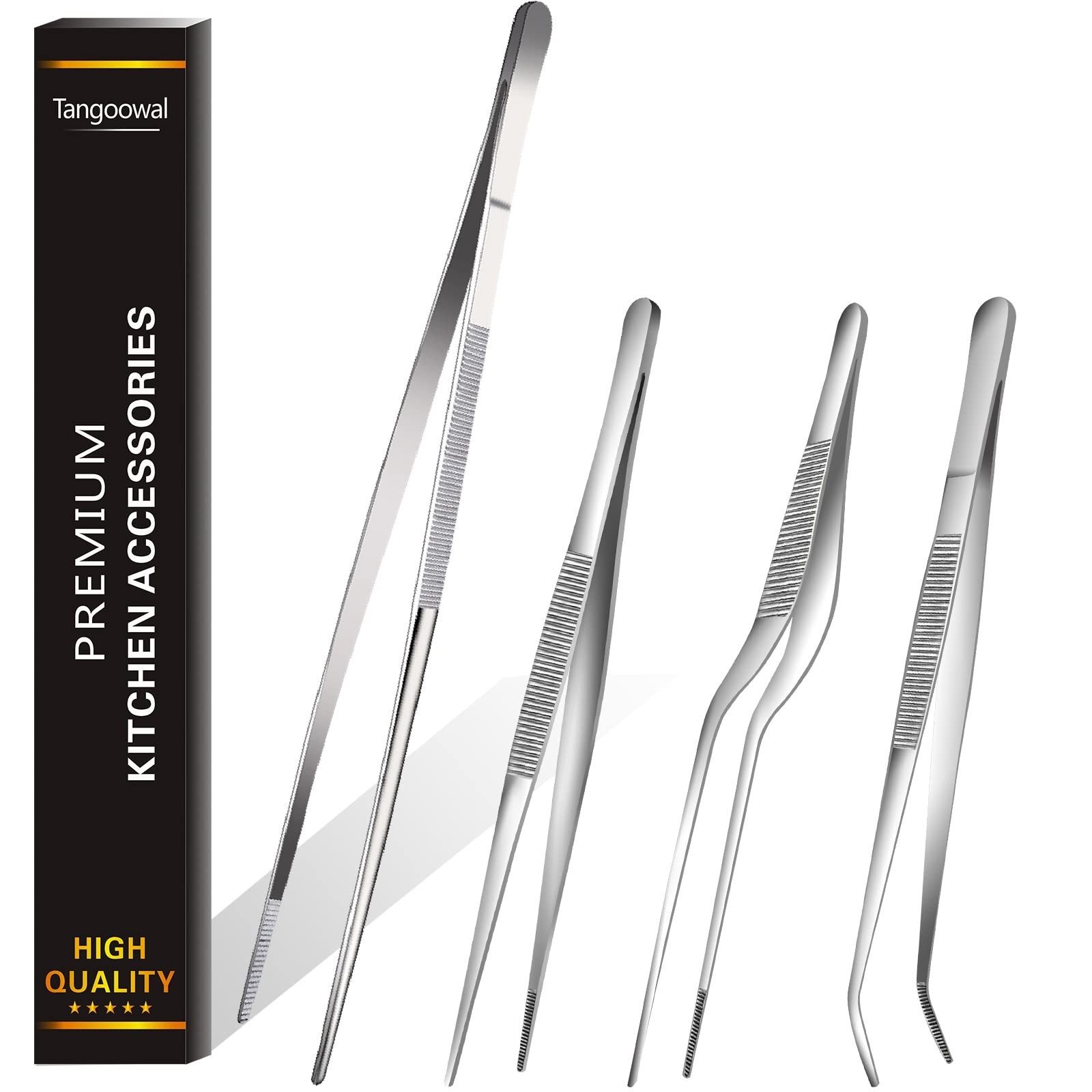 Professional Fine Cooking Tweezer Tongs,High-Precision Stainless Steel Kitche...