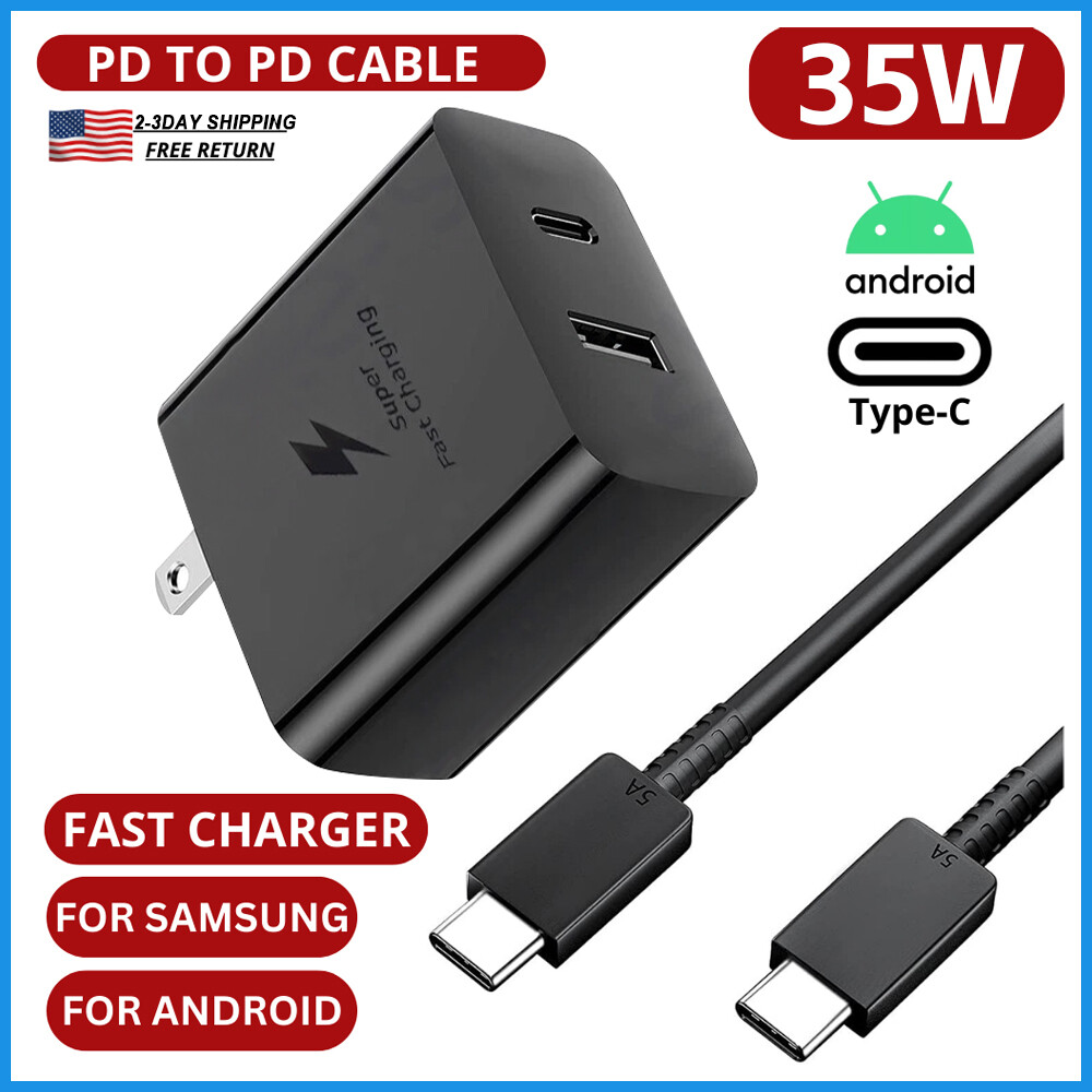 Super PD Power Adapter Duo Wall Charger+Cable For Samsung For Xiaomi Android