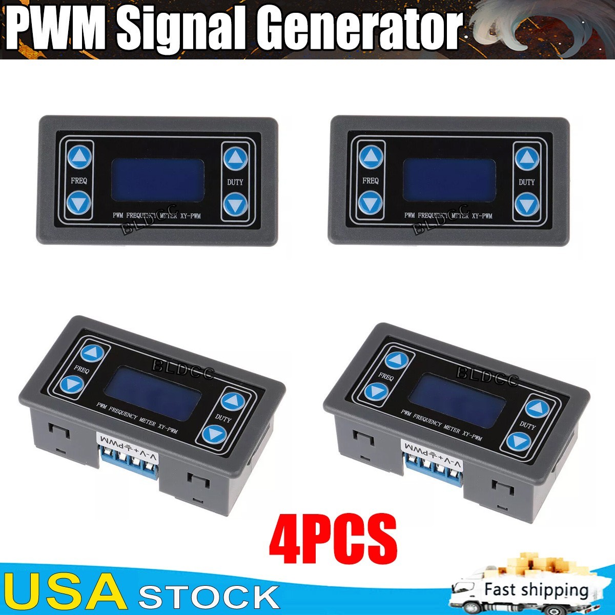 4 Pack LCD PWM Signal Generator Pulse Frequency Duty Cycle Adjustable 1Hz~150KHz