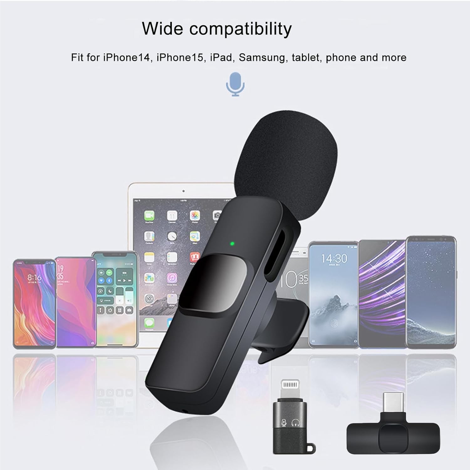 2 Microfono Pequeño Mini Inalambrico Para Celular Android Tipo C Reduccion Ruido