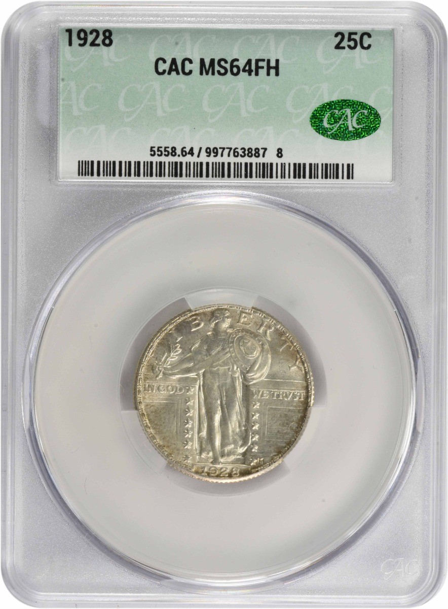 1928 Standing Liberty Silver Quarter MS64FH CACG