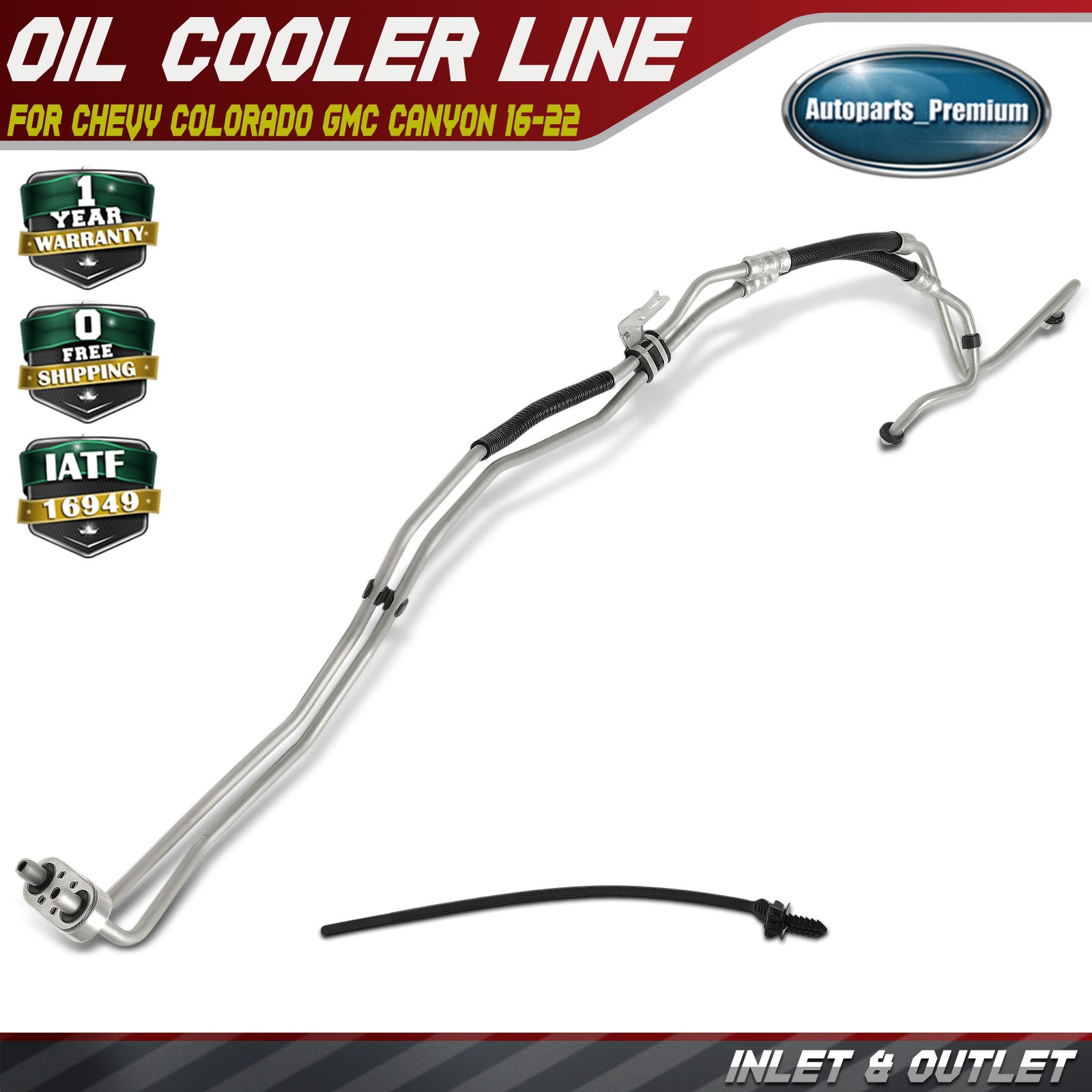 Inlet & Outlet Transmission Oil Cooler Line for Chevy Colorado GMC Canyon 16-22