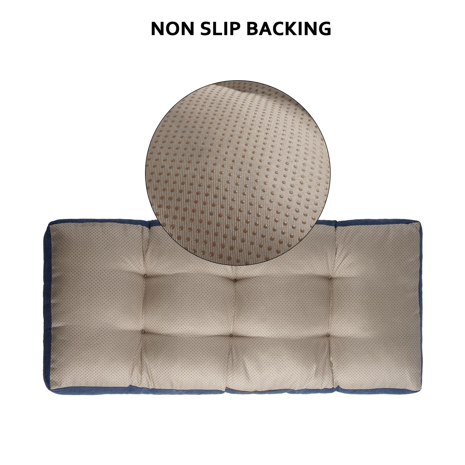 ELFJOY Tufted Bench Cushion Thicken Patio Furniture 34x16x3.5 Inch, Navy