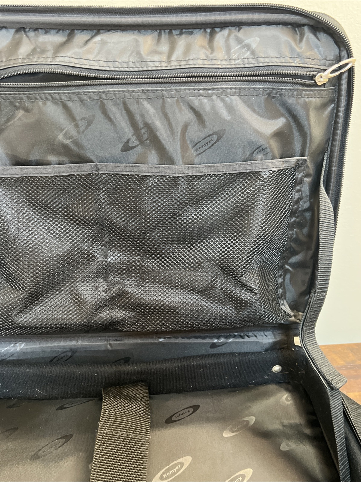 Kemyer Black Briefcase Carry On Handle Padded Strap Compartments Large