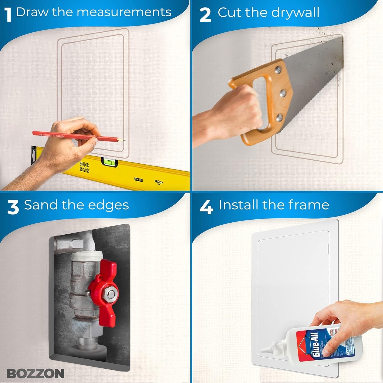 Impact-Resistant 12x16 Access Panel for Drywall - Conceal Utilities Safely