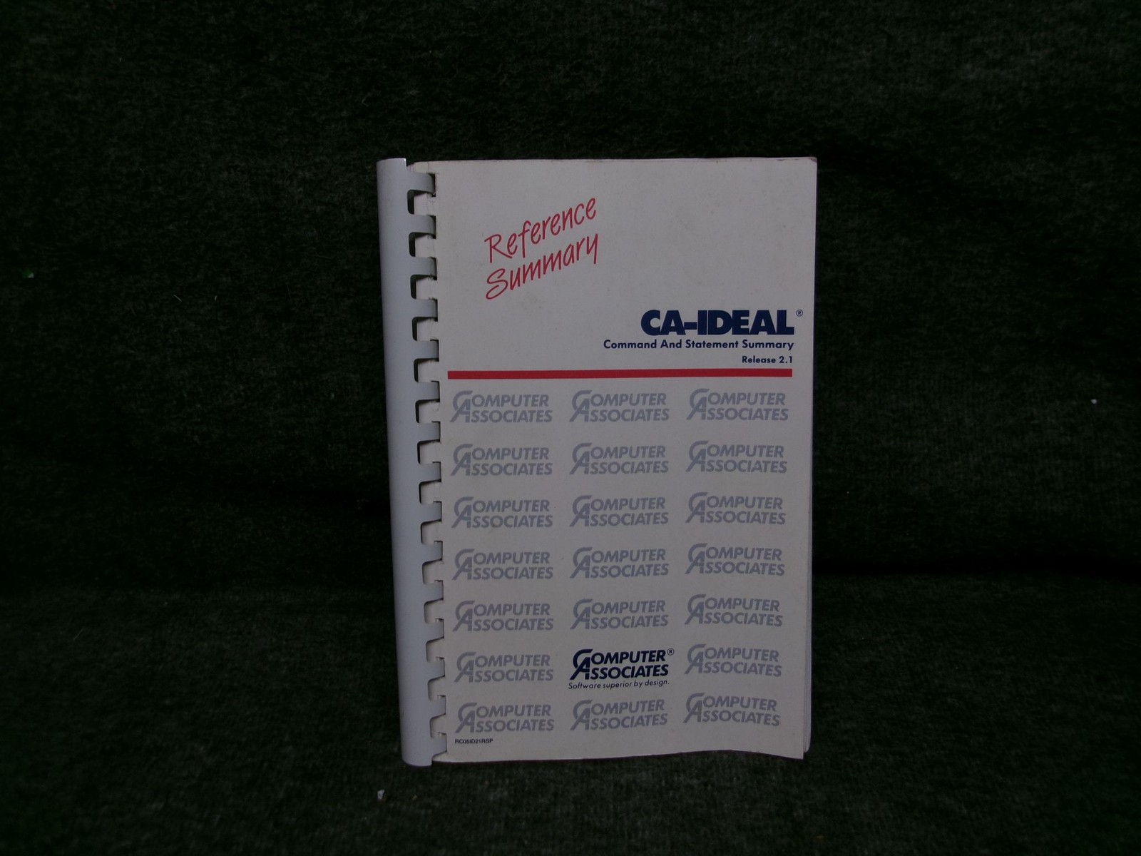 Computer Associates CA-IDEAL Reference Summary Manual Release 2.1 May 1990