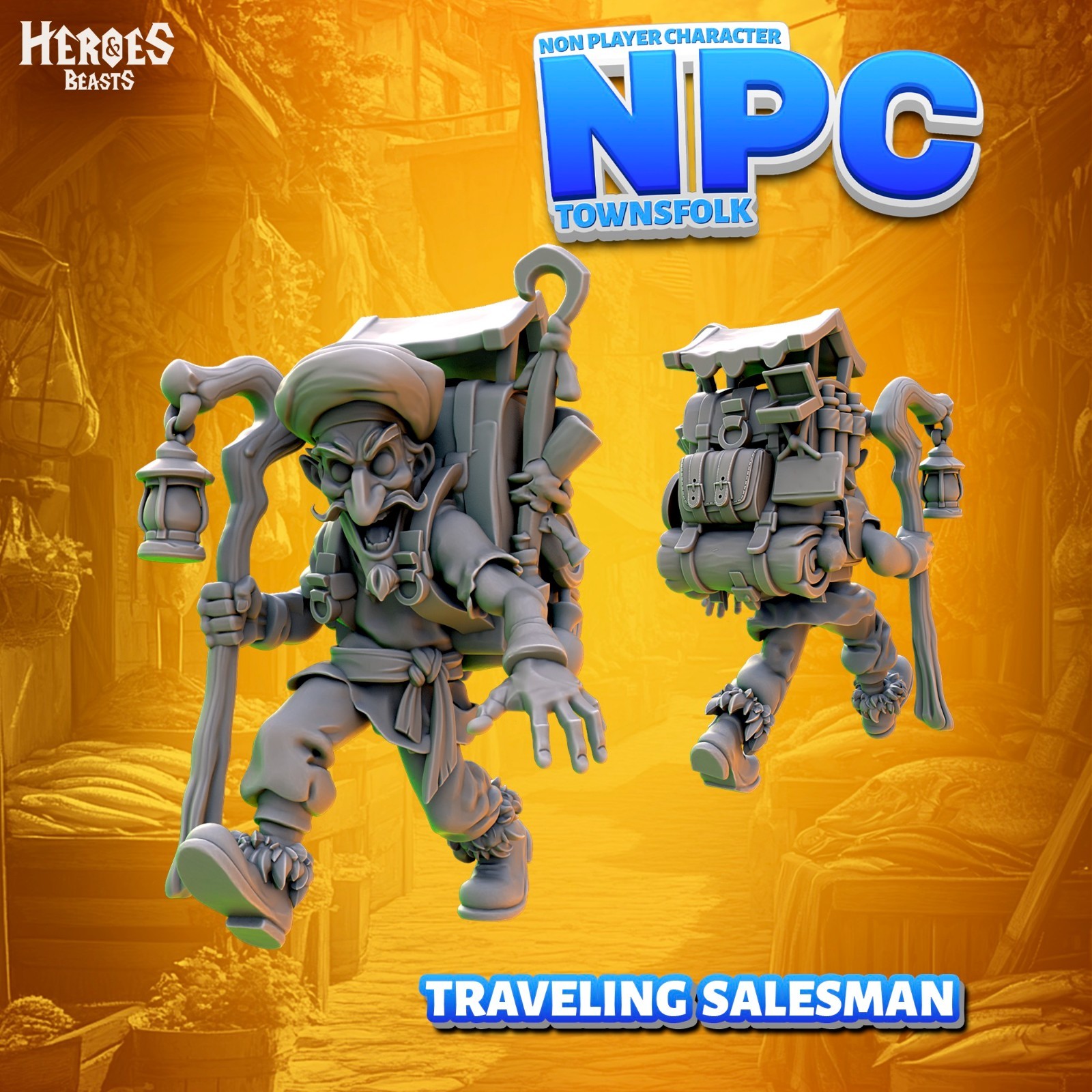 Dungeons & Dragons NPC Character - Male Human - Traveling Salesman, Merchant