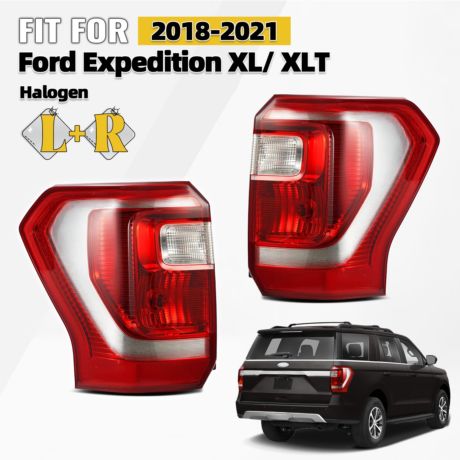 For 2018-2021 Ford Expedition XL/ XLT Tail Lights Brake Lamps Left + Right Pair