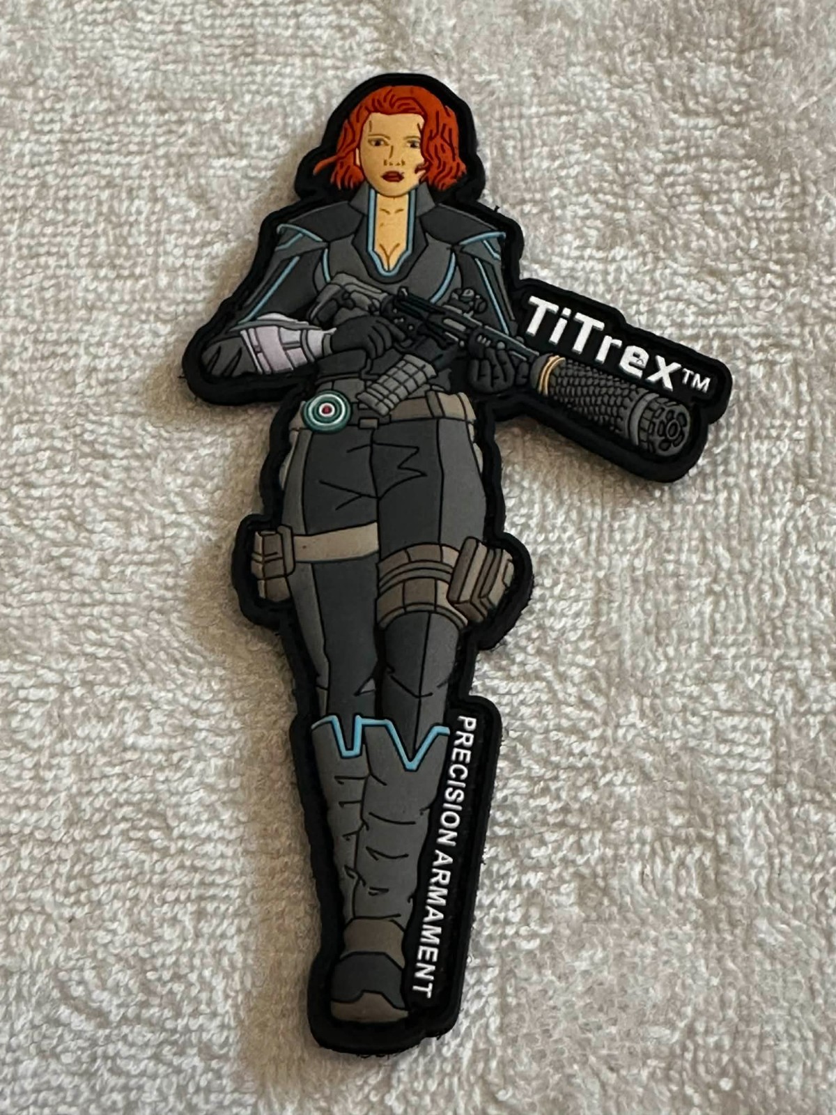 SHOT Show 2026 Precision Armament "Black Widow" PVC Patch, Hook & Loop, NEW!