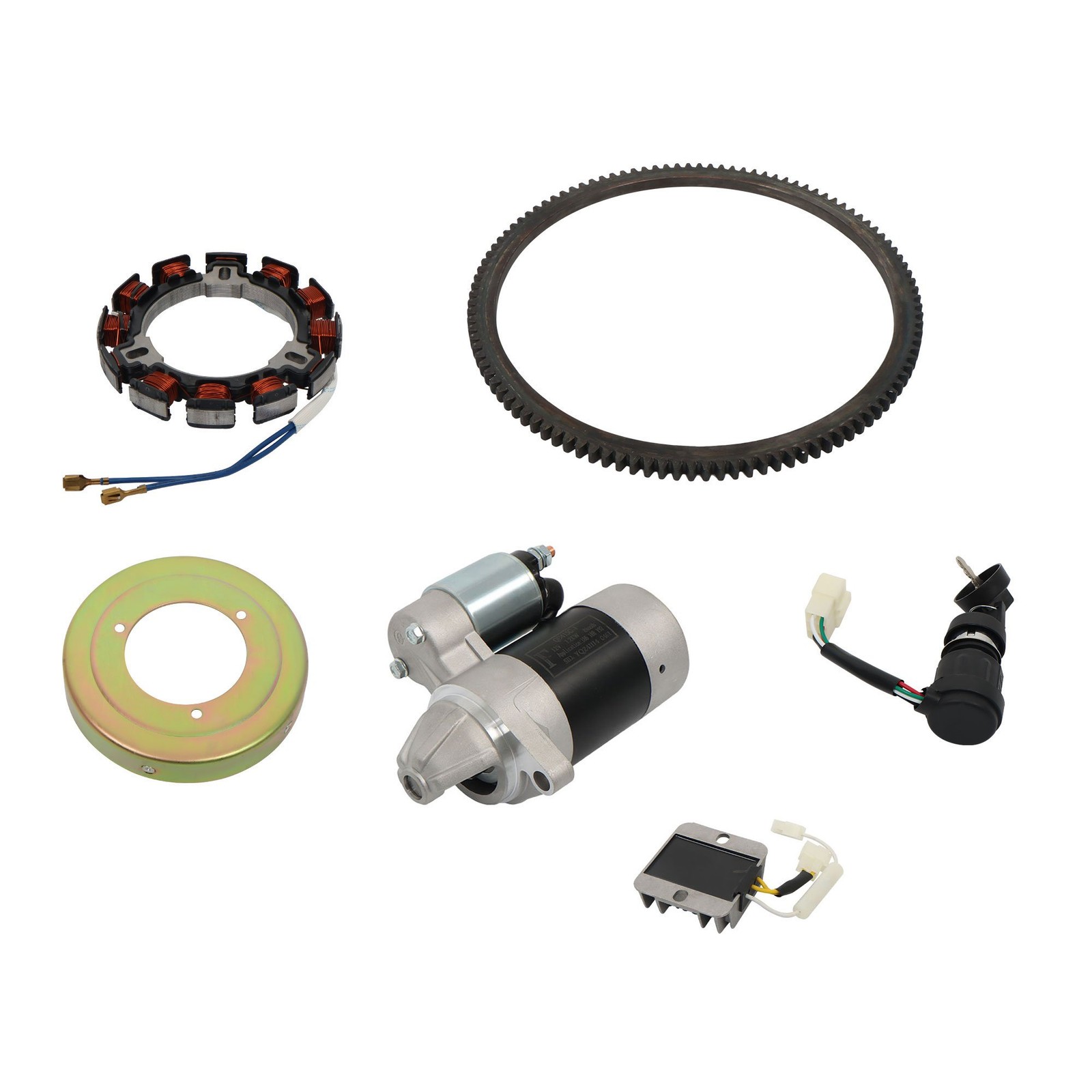 Flywheel Rectifier Diesel Electric Starter Motor Kit For 186FA L100 186F Engine