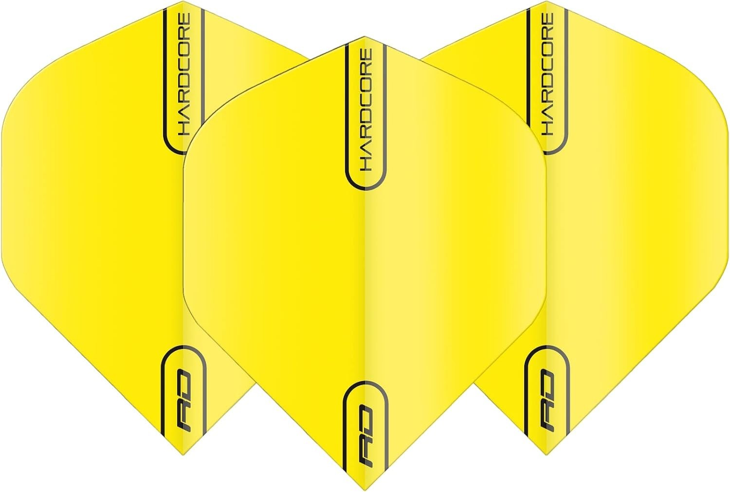 Hardcore Fluoro Yellow Extra Thick Standard Dart Flights - 5 Sets Per Pack 15...