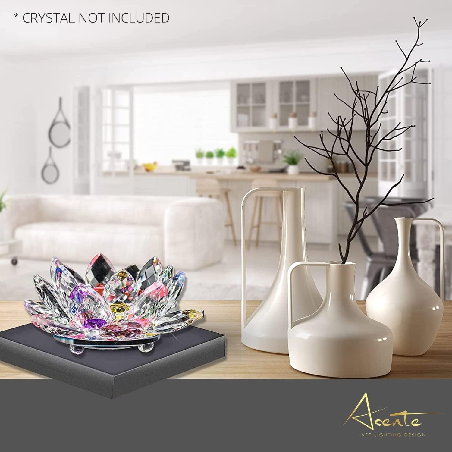 LED Lighted Display Base for Glass Art, Acrylic Centerpieces, Matte Black