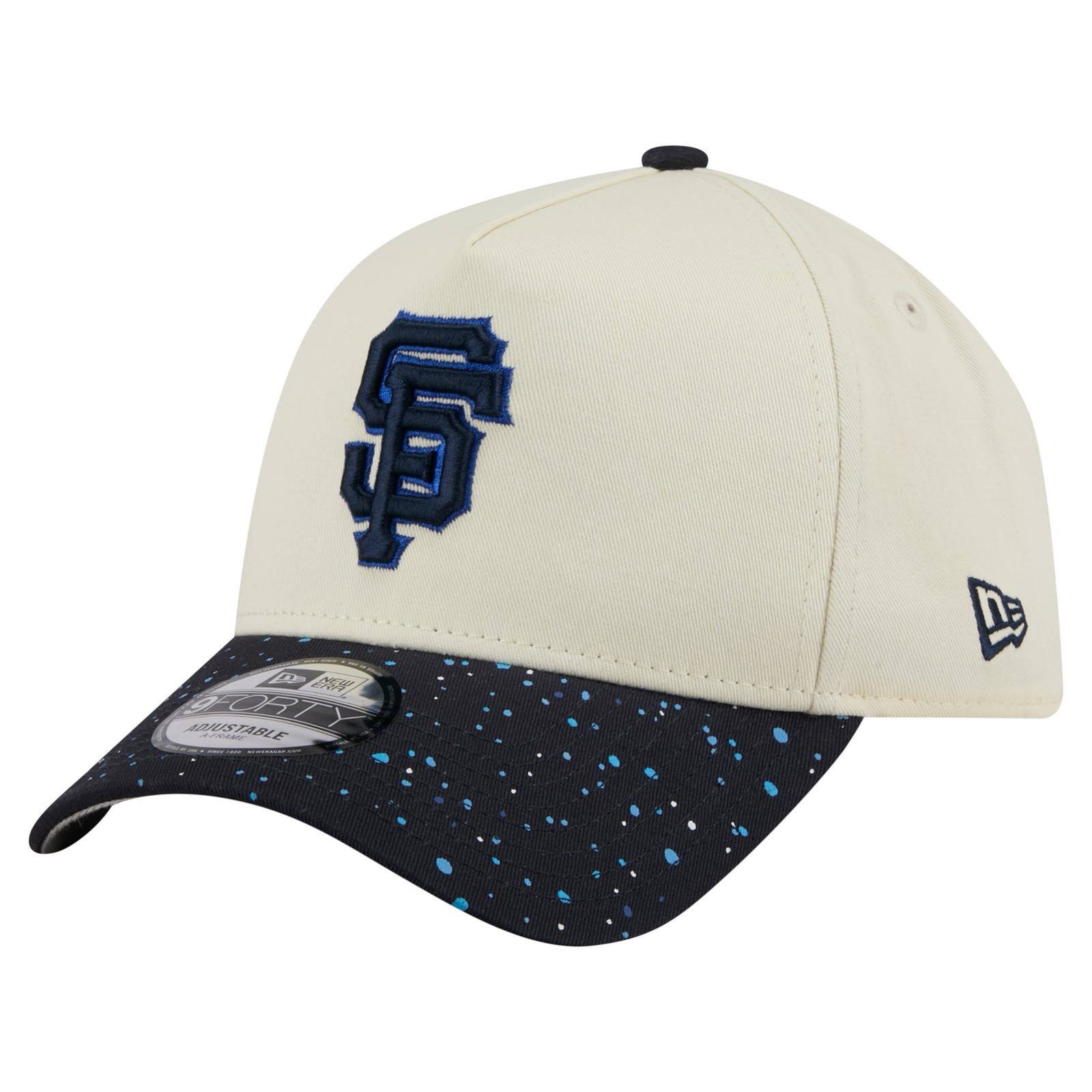 Men's New Era Cream San Francisco Giants Speckle A-Frame 9FORTY Adjustable Hat