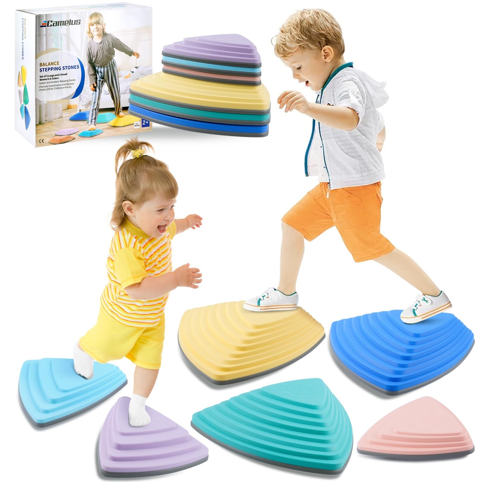 Stepping Stones for Kids, Non-Slip Toddlers Stepping Stones, Balance River To...