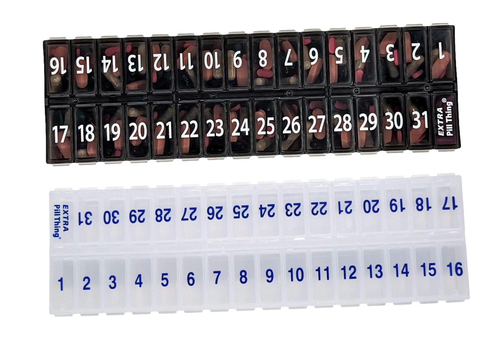 Clear Monthly Pill Organizer For 31 Days With Large Print Easy Access