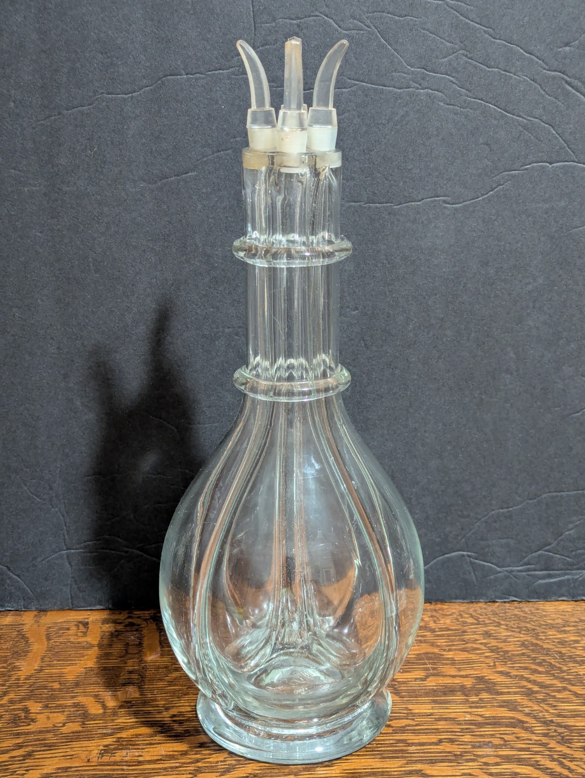 Vintage 4 Chamber Liquor Alcohol Decanter France Mid Century Retro Bar Barware