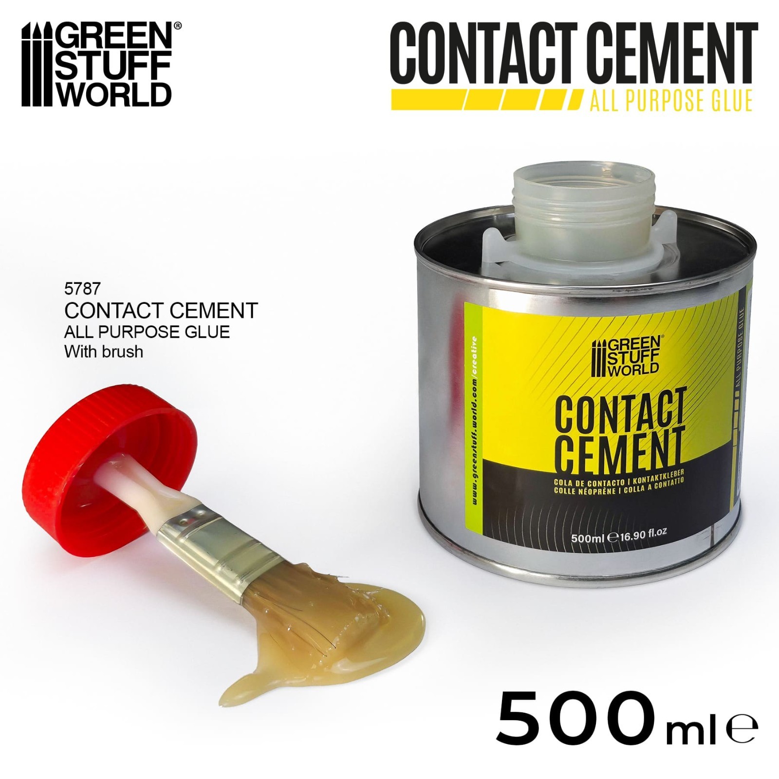 Contact Cement 500ml with Brush Applicator - contact glue for crafts and cosplay