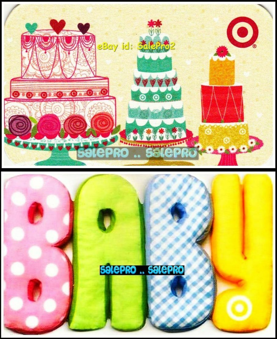 2x TARGET CANADA 2010 USA BABY CLOTHING CAKE & CUPCAKE COLLECTIBLE GIFT CARD LOT