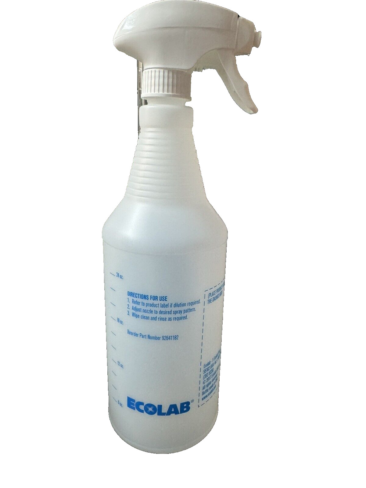 Ecolab Spray Bottle 32 Oz Chemical Resistant High-Output Sprayer, 3 Bottles