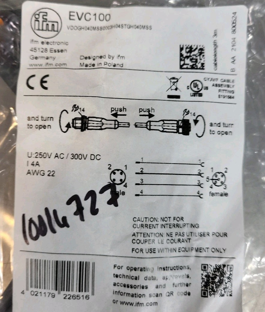 IFM EVC100 Sensor Plug Loc5B1