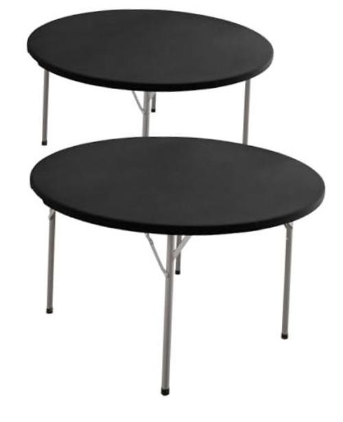 Round Fitted Table Covers - 40-44 Inch Spandex Round 40-44 in - 2 Pack Black