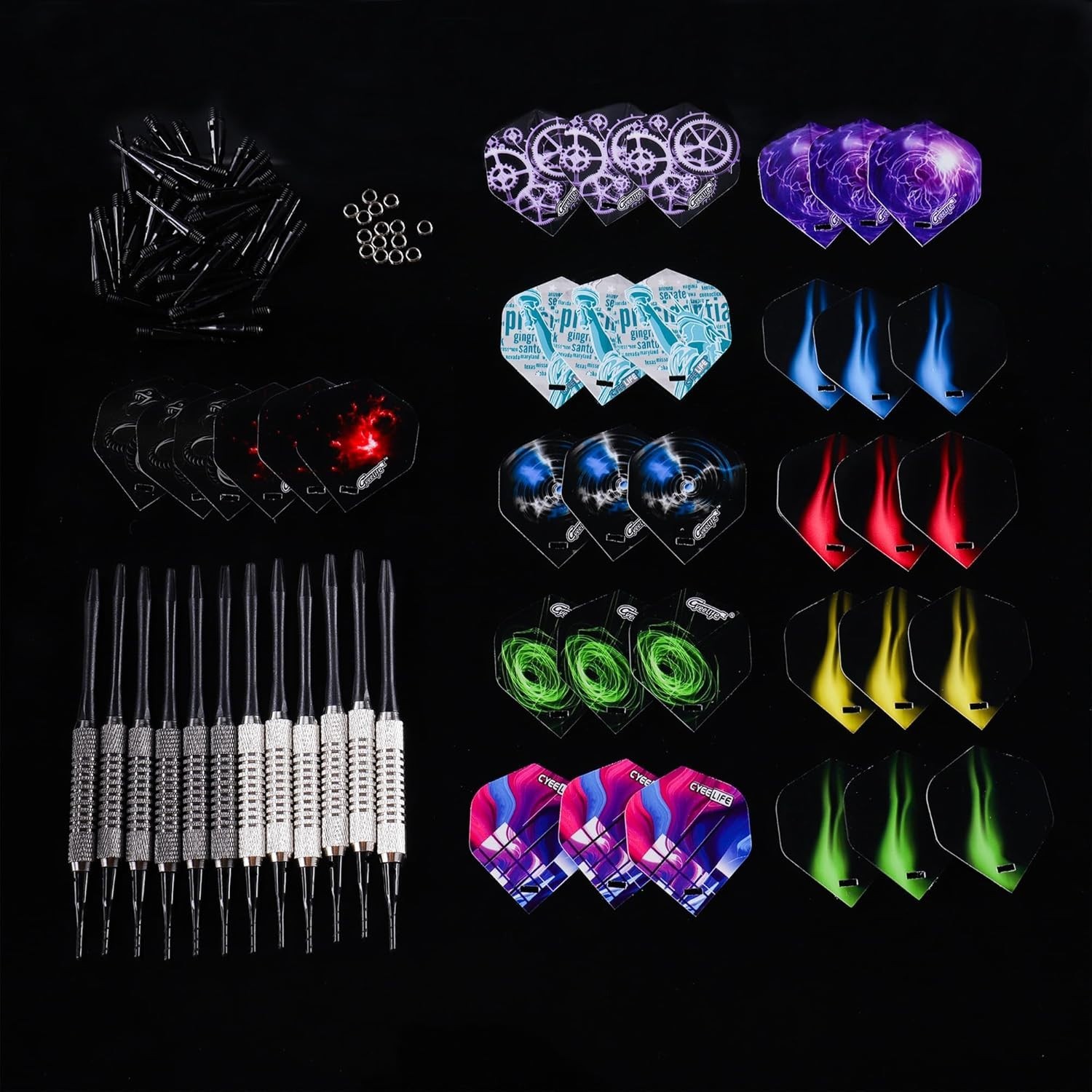 16g Soft Tip Darts Set with Extra Flights & Plastic Points for Beginners