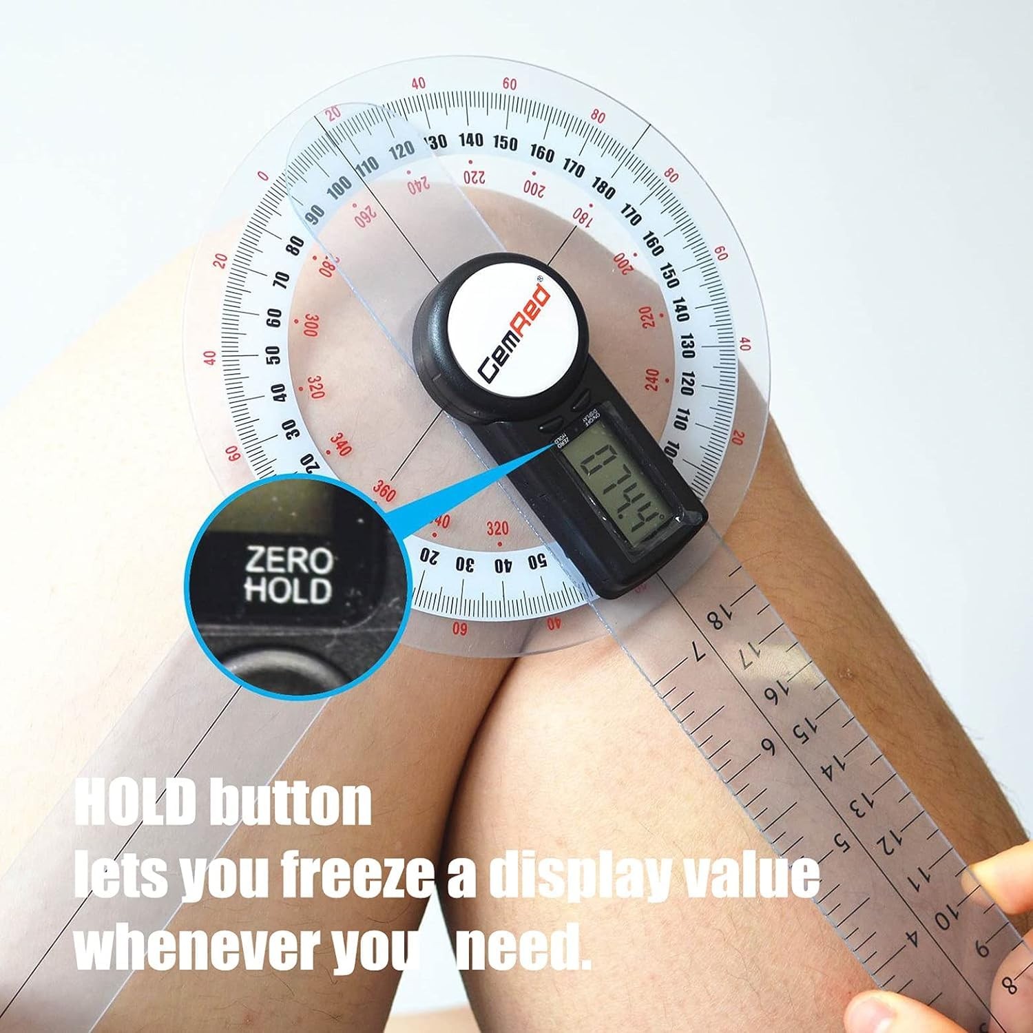 12 Inch Digital Goniometer 360 Degree Physical Therapy Plastic Protractor ROM