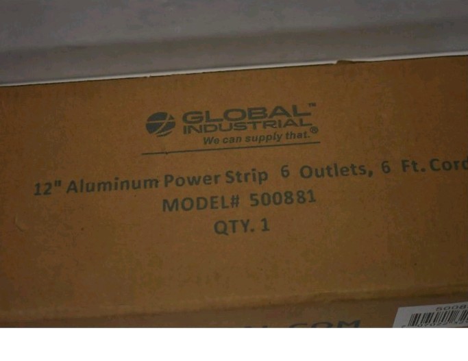 Global Industrial 12" 6 Outlet Aluminum Power Strip with 6-ft Cord ETL/cETL