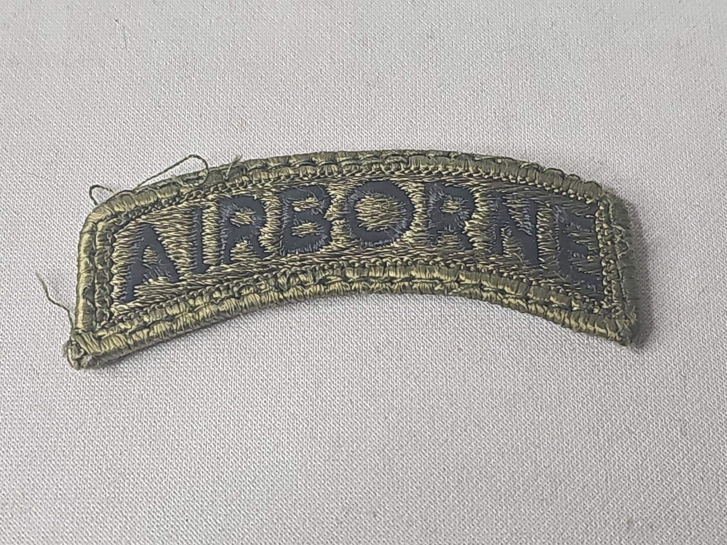 US ARMY AIRBORNE TAB PATCH (Black On Green)
