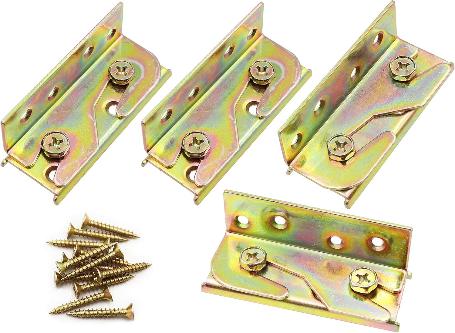 LBY Bed Rail Brackets with Square Screws – Heavy Duty Non-Mortise Bracket Fasten