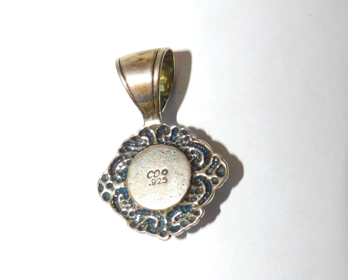 CD 925 Sterling Silver Rhodonite Gem Pendant