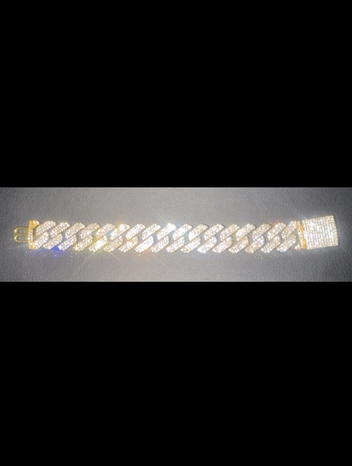 Iced Out Gold Plated Cuban Link Bracelet