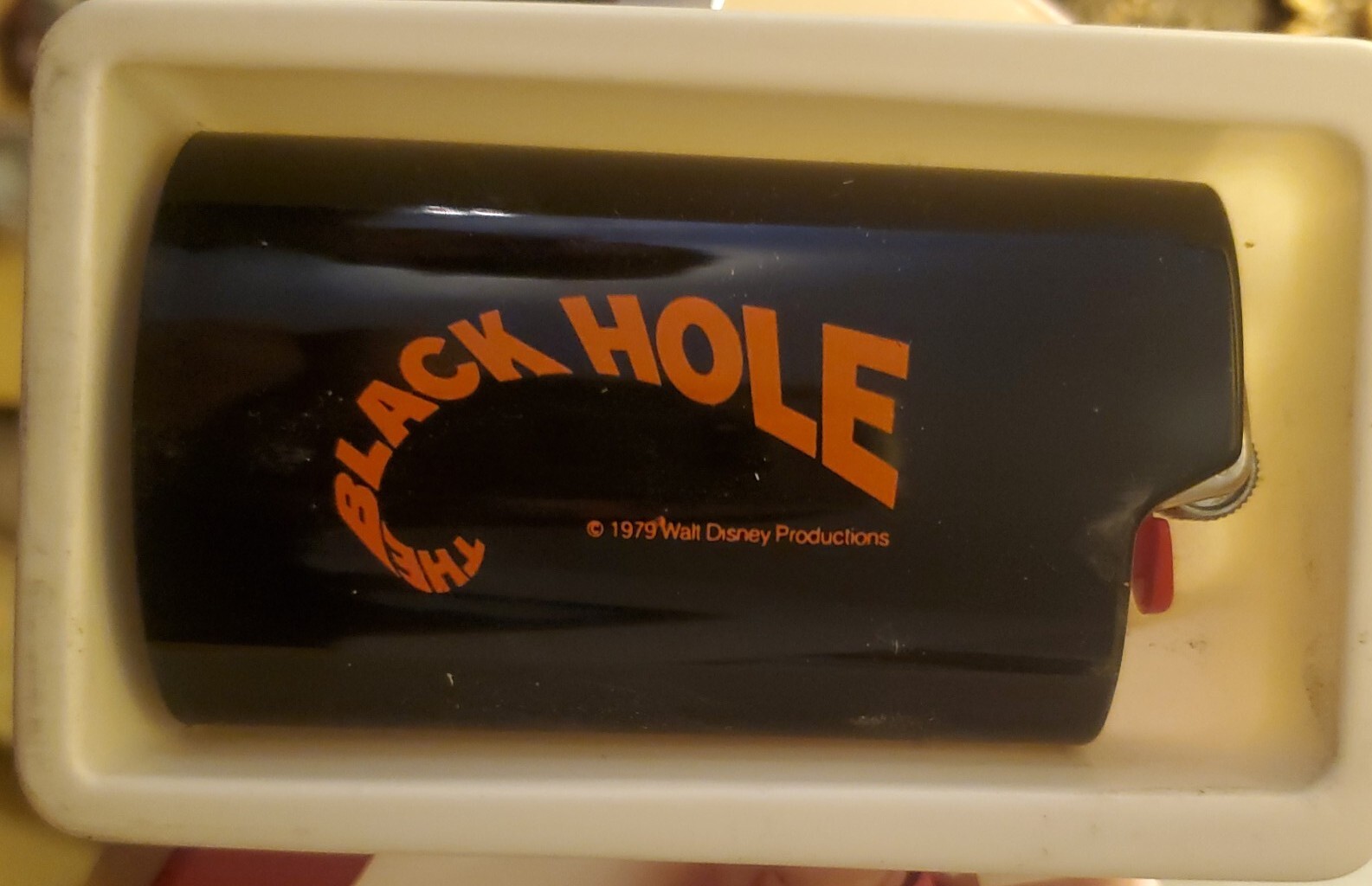 Disney The Black Hole Bic Promo Lighter Sleeve, Case, Holder RARE  VINTAGE RED