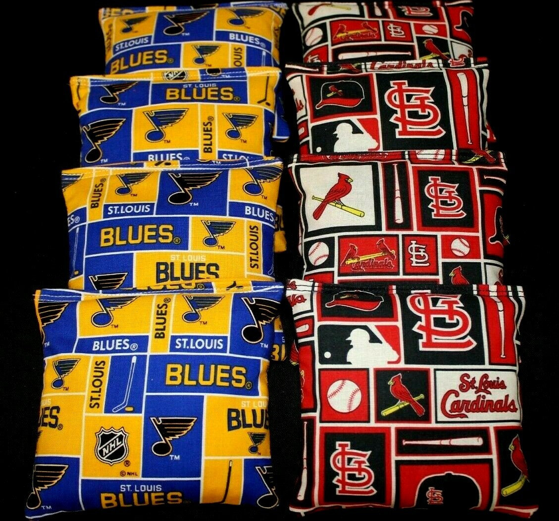 St. Louis Cardinals & ST Louis  Blues 8 ACA Regulation cornhole beanbags