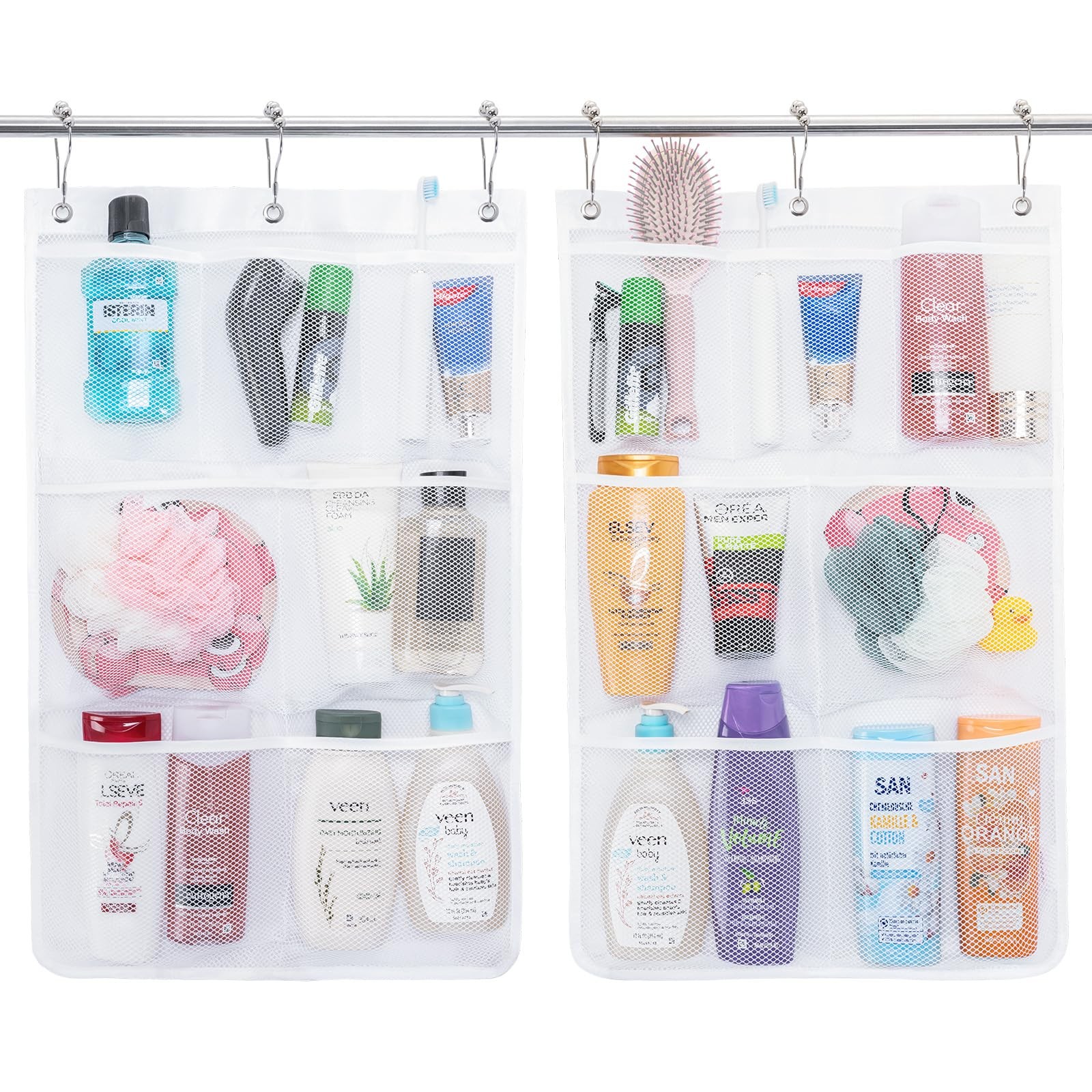 Lifewit Mesh Shower Caddy, 7 Pockets Hanging 17" x 25.6", White