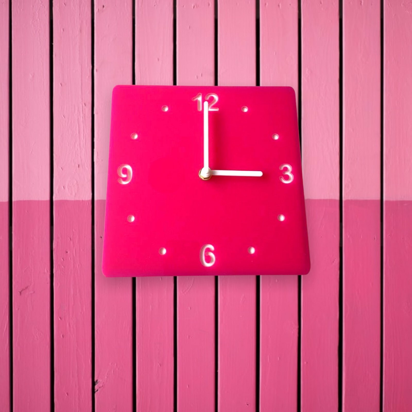 Square Two Colour Silent Tick Clocks, Many Colours & Sizes, Bespoke Made