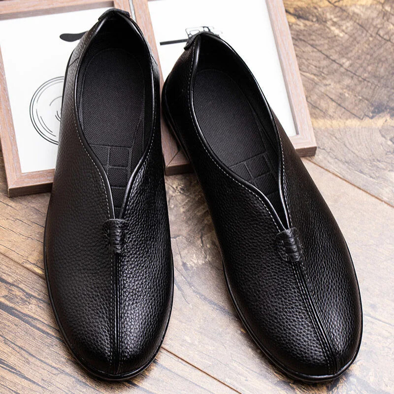 Leather Tai Chi Shoes Non Slip Oxford Bottom Kung Fu Shoes Low Top Martial Arts