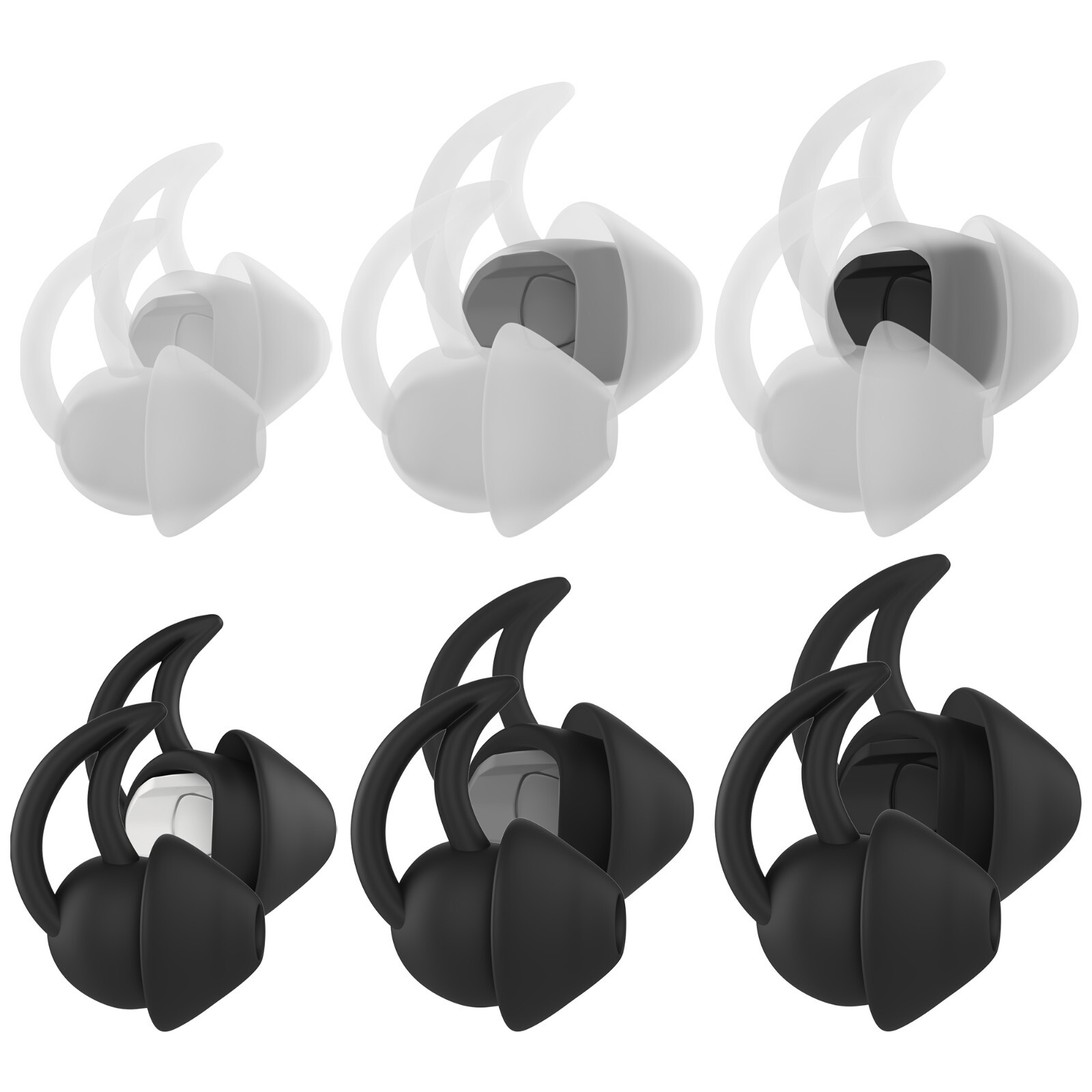 Silicone Ear Tips For Bose Quietcomfort Earbuds or Sport Earbuds Buds 3 Pairs